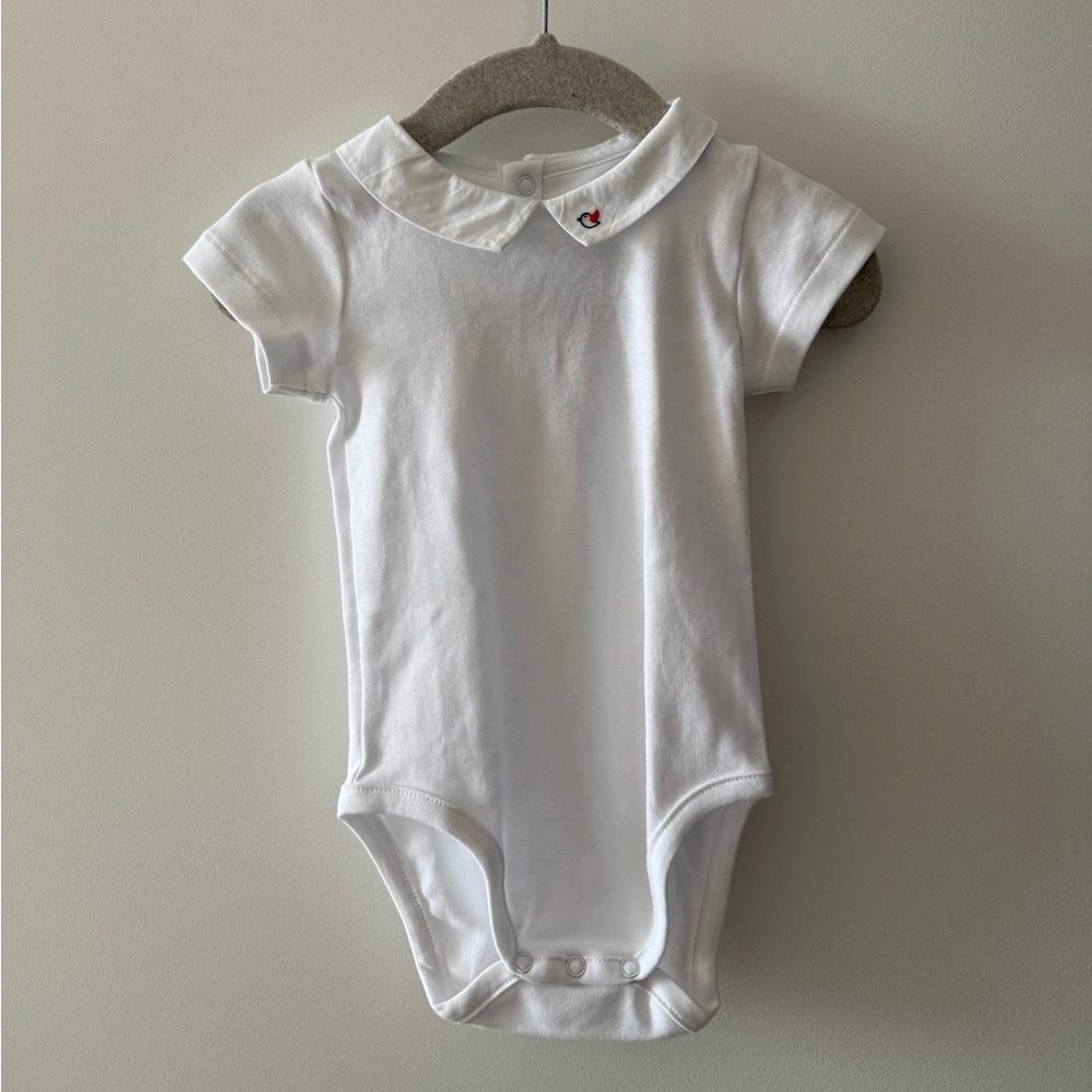 Jacadi NEW with Tags White Collared Baby Bodysuit